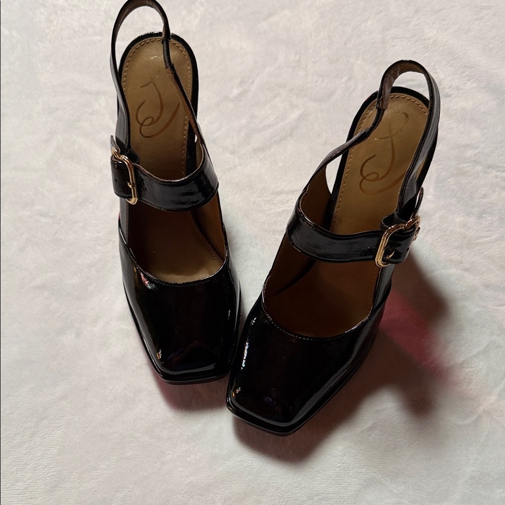 Sam Edelman Black Patent Slingback Heels - Picture 5 of 7